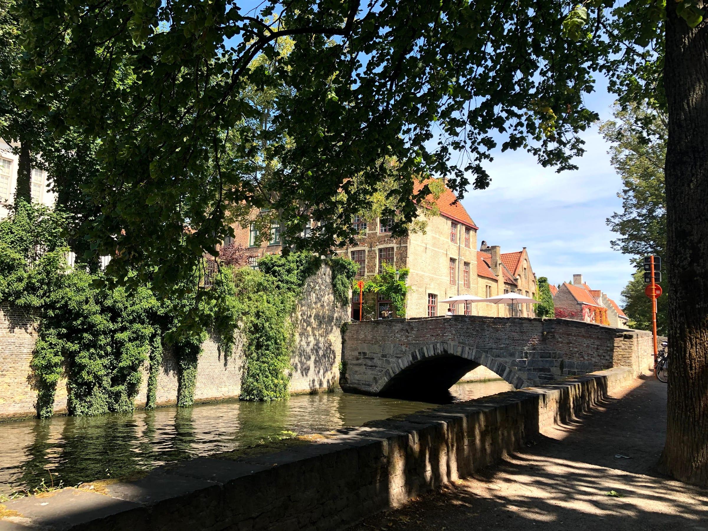 Canal with stone bridge