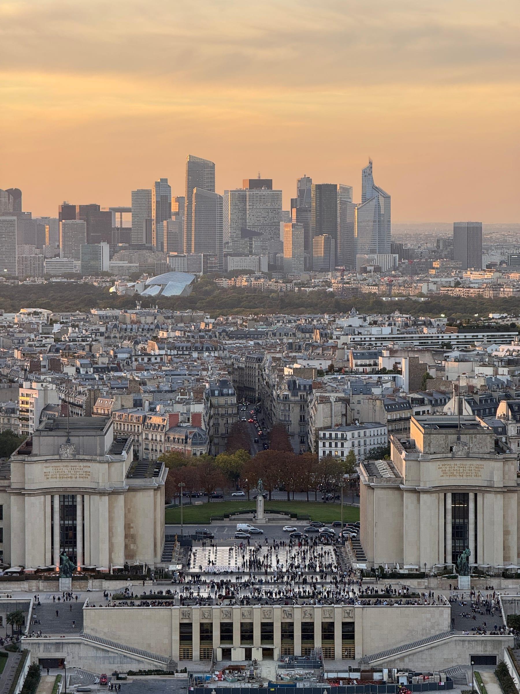 Paris sunset toward La Defense